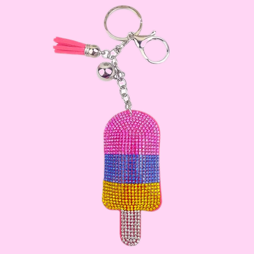 Rhinestone Popsicle Keychain Charm 💞