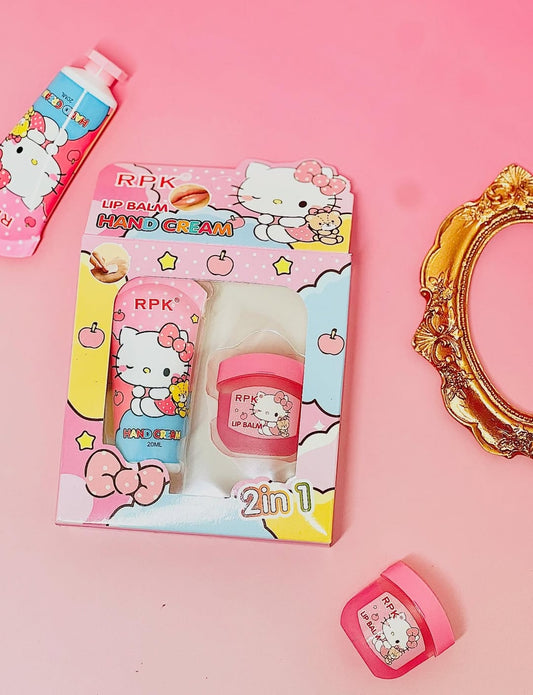 Kitty Hand Cream and Lip Balm Set 🩷